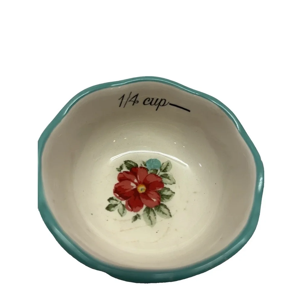 The Pioneer Woman Ceramic Measuring Bowl 1/4 Cup Nesting Floral